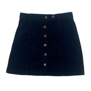 Forever 21 Dark Blue Corduroy Button Up Mini Skirt Size Large Women’s